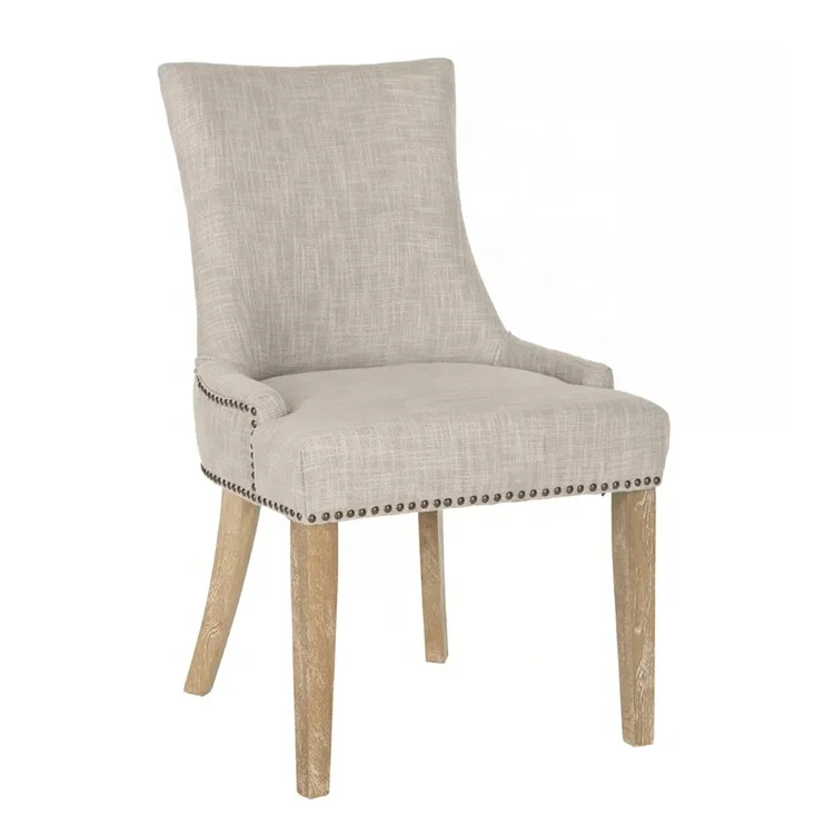 Modern Classic Design Room Furniture Table  Wood Legs Fabric Upholstered Dining Chair