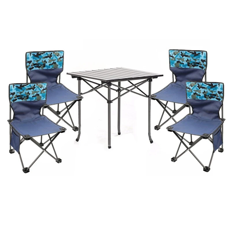 
factory Portable outdoor folding chairs easy carry five-piece set folding camping table for garden beach 
