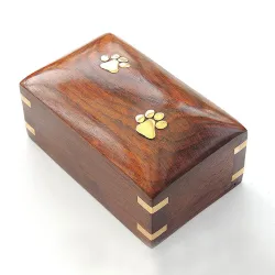 Funeral Supplies Wholesale Custom High Quality Dog Cat Funeral Box Solid Wood Pet Urns for Ashes