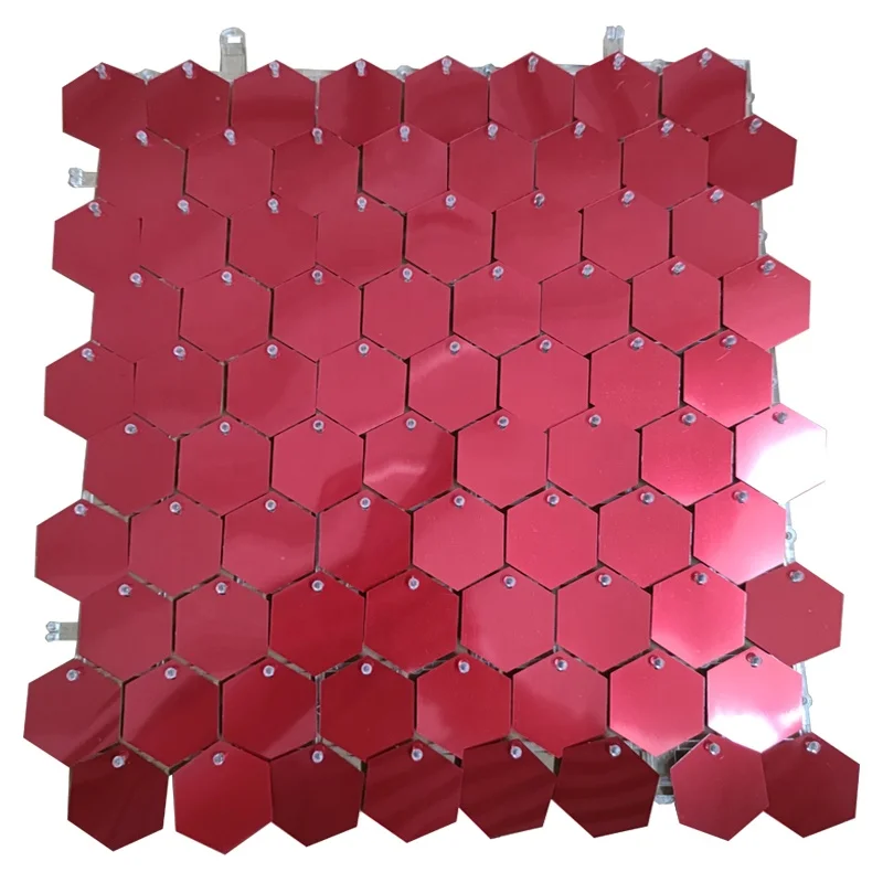 Mermaid hexagonal honeycomb shape wedding events interlocking sequin shimmer wall backdrop panels