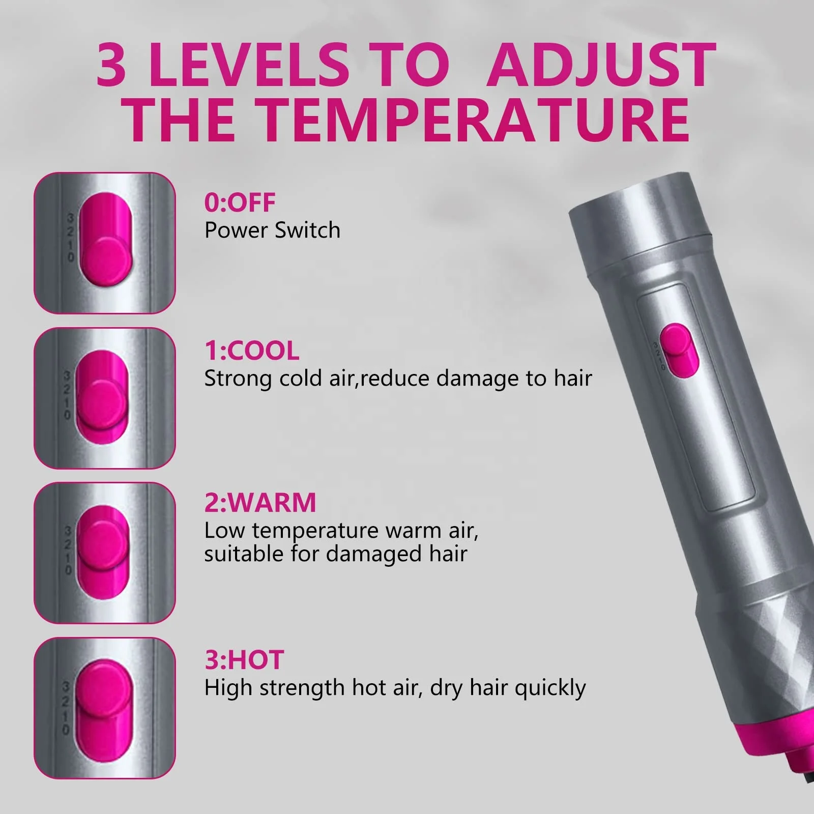 Professional 5 In 1 Hair Dryer & Volumizing Brush Stock One Step Curling Hair Dryer And Styler Electric Hot Air Brush Comb