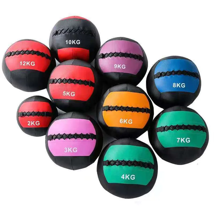2022 High Buying High Quality PVC Gym Fitness Wall Balls Colored and Black Strength Training Medicine Balls