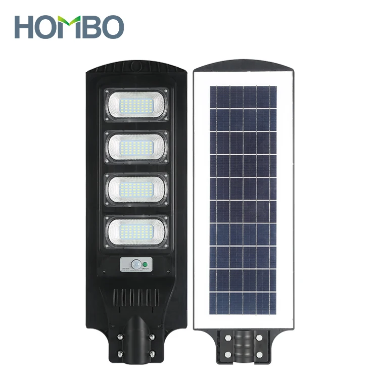 HOMBO Waterproof  remote control 20w 40w 60w 90w 120W 150W 200W 300W all in one  solar street lights