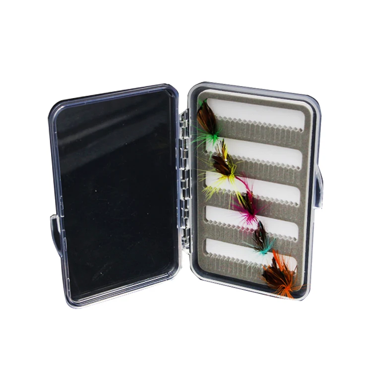 
Portable Outdoor bait tool ABS shell EVA Inner pad Clear plastic fly fishing tackle box 