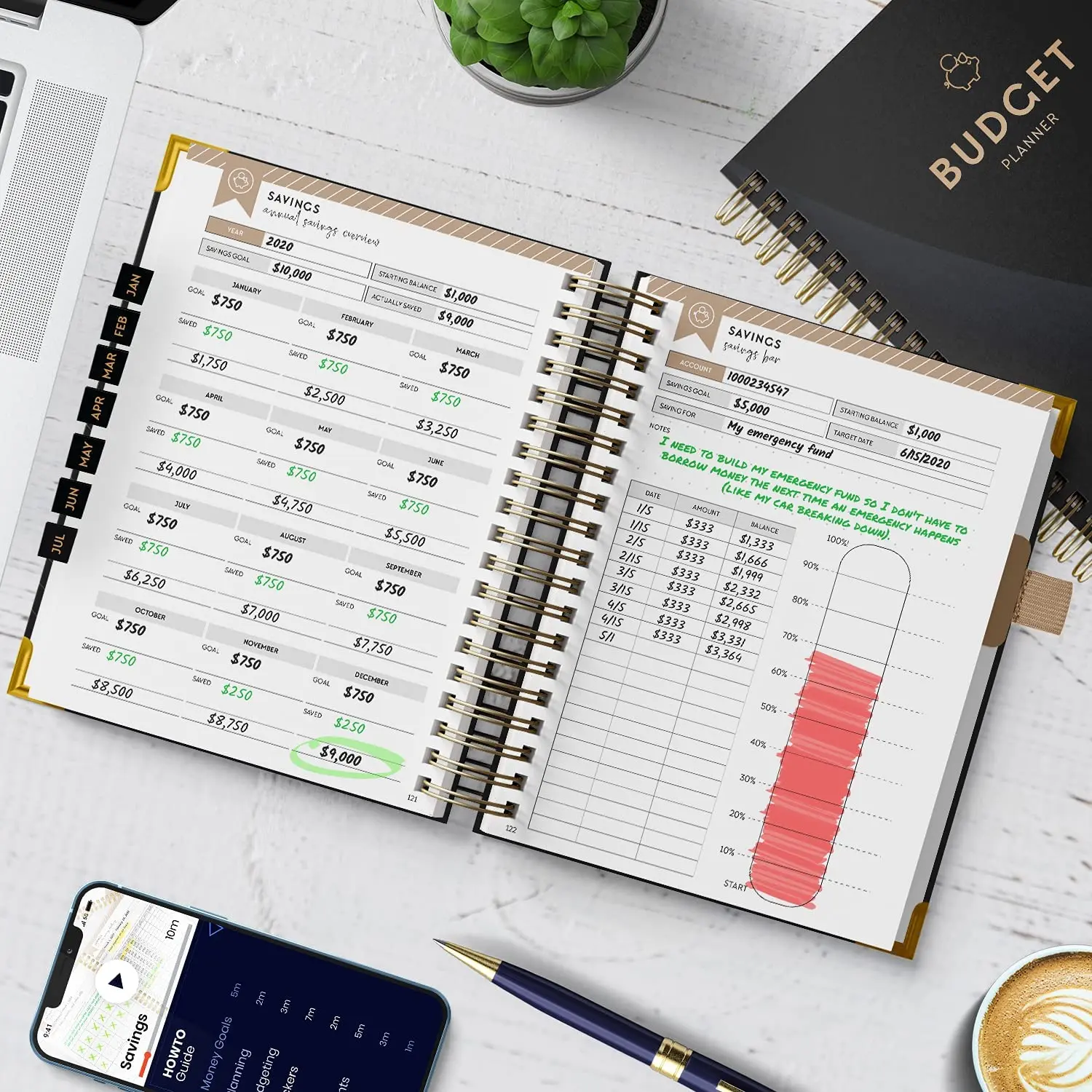2022 Eco Friendly Monthly Budgeting Journal Debt Tracker Bill Organizer Personalized Budget Planner