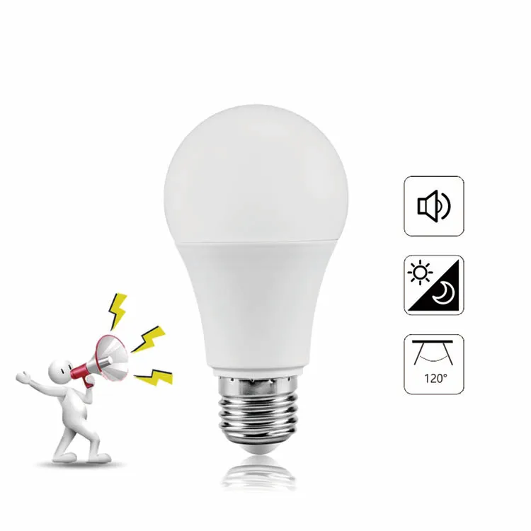 Wholesale Portable 7w 9w 12w A60 Outdoor Lighting Lamp Sound Sensor Led Light Bulb
