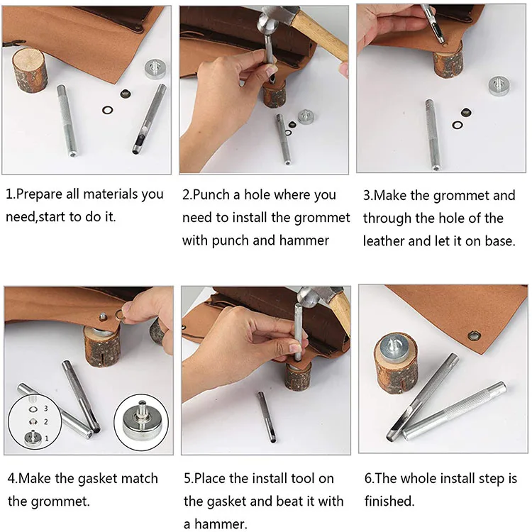 Grommet setting tools kit eyelet aluminum accessories different size grommets installation stainless durable sturdy eyelets kits