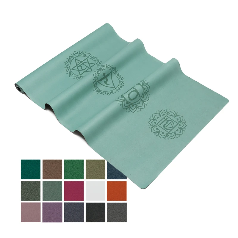 Recycled Customized Personalized PU Leather Yoga Mat Non Slip Exercise Mat Material Logo Embossed