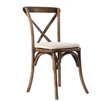 Sunzo Furniture Vintage X Crossback Chairs Stackable Wooden Wedding Dining Chairs