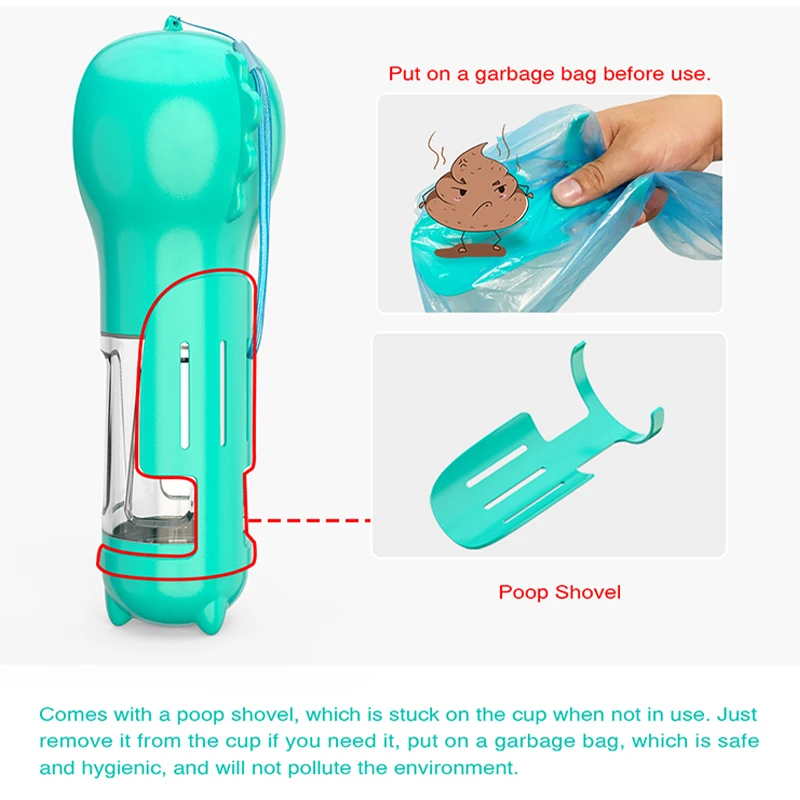 Dog 4 In 1 Portable water Bottle Custom Logo Dog Water Drinking Bottle For Travel Pet Drinking Water Portable Dog Bottle