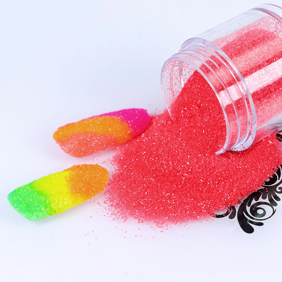 Fluorescent Glitter Powder Nail Art Salon Neon Glitter Nail Powder For Gel Nails UV Shinny Sequins