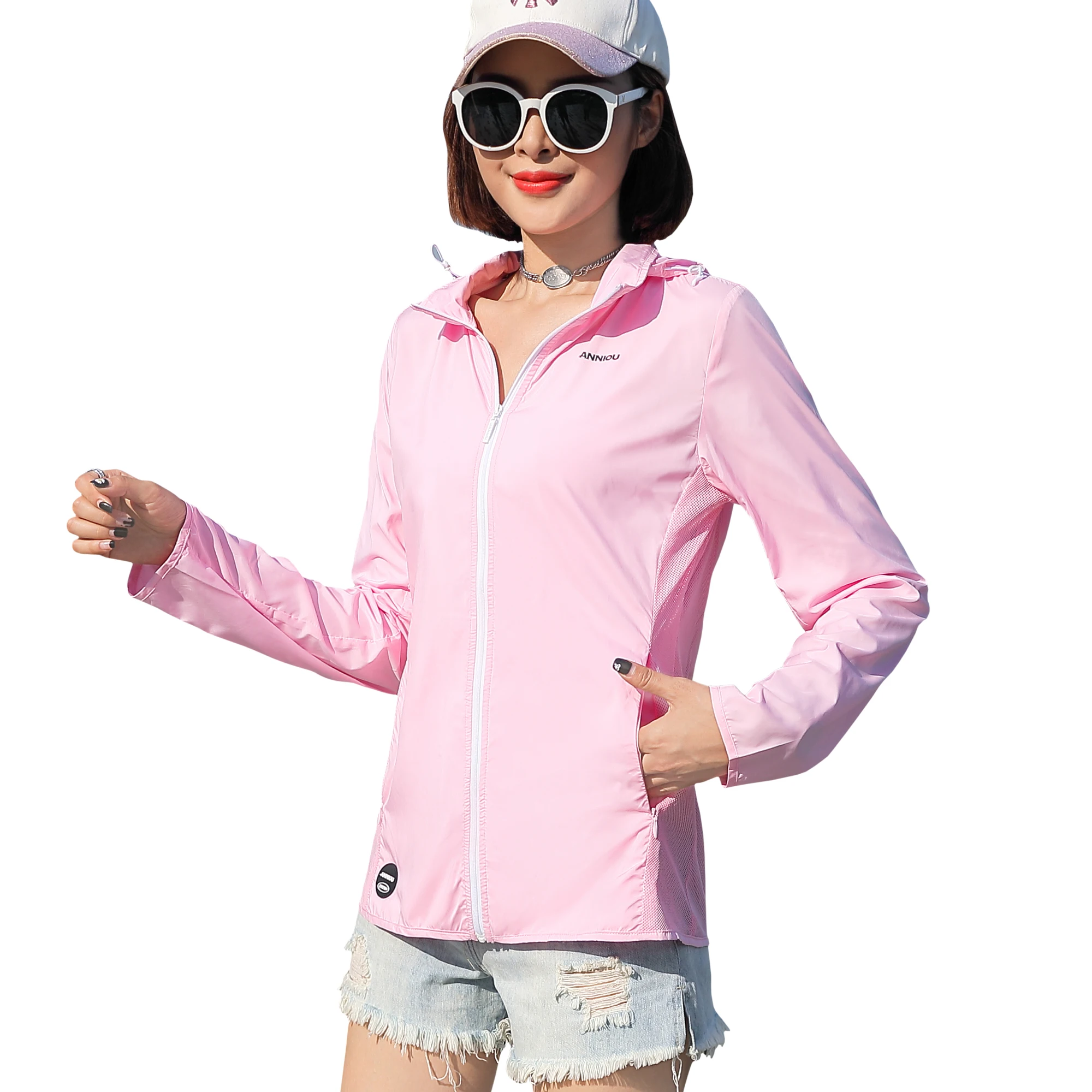 Женская толстовка с капюшоном Sidiou Group куртка на молнии длинным рукавом Солнцезащитная и защитой от УФ-лучей одежда солнца UPF 50