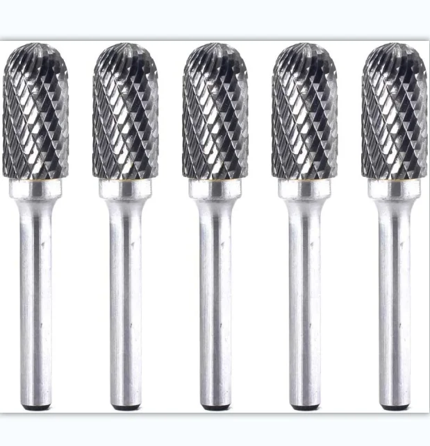 Factory Wholesale 5 Pcs Set High Quality Carbide Cylinder Shape Double Cut Rotary Burr File