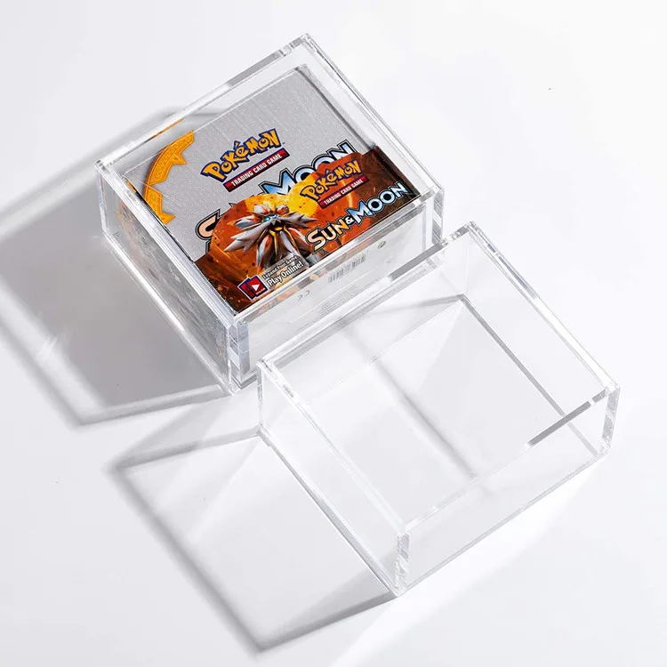 Custom Clear Acrylic Trading Card Display Case for Funko POP Poke Storage Display Box with Plastic Lids Acrylic Display Racks
