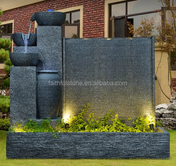 custom natural granito boquilla de fuente granite stone waterfall water wall fountain