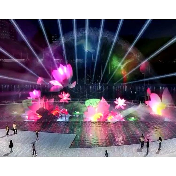 Popular Large Outdoor Decoration Music Water Fountain with 3D Model Design Graphic Solution for Project