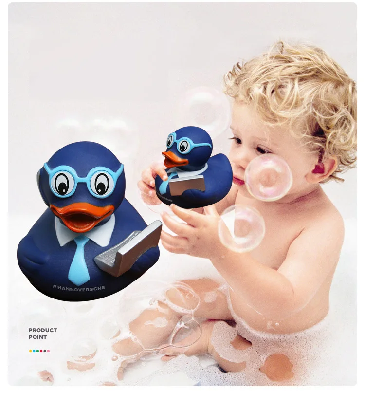 Factory Customizable Rubber Vinyl Toys Doctor Duck Bathing Beach Swimming Blue Black Rubber Duck Bath Toys