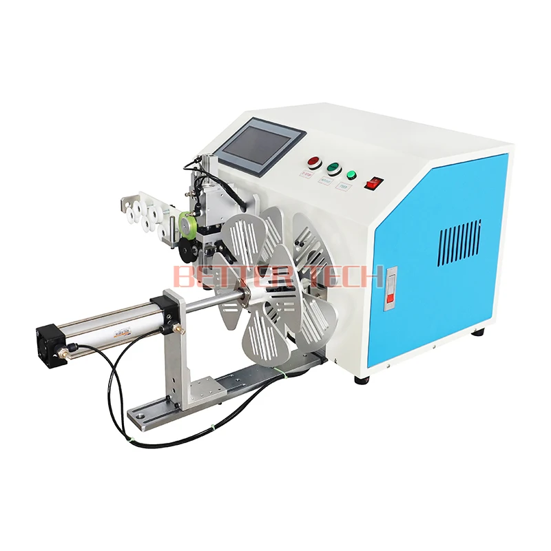 Automatic meter counting flat cable coiling and winding machine