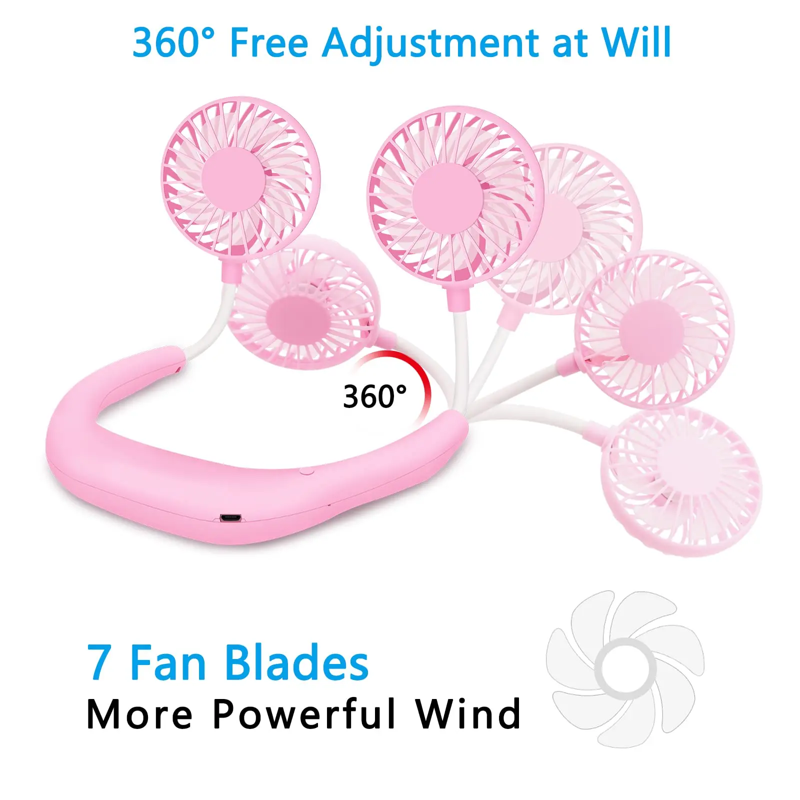Dropshipping Usb Rechargeable Lazy Sports Portable Wearable Neck Fans Mini Fan