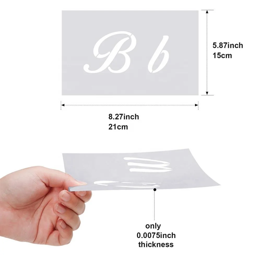 
Wholesale Custom Plastic Letter Stencils, Alphabet Templates, Alphabet Stencils Reusable Plastic Art Craft Stencils with Numbers 