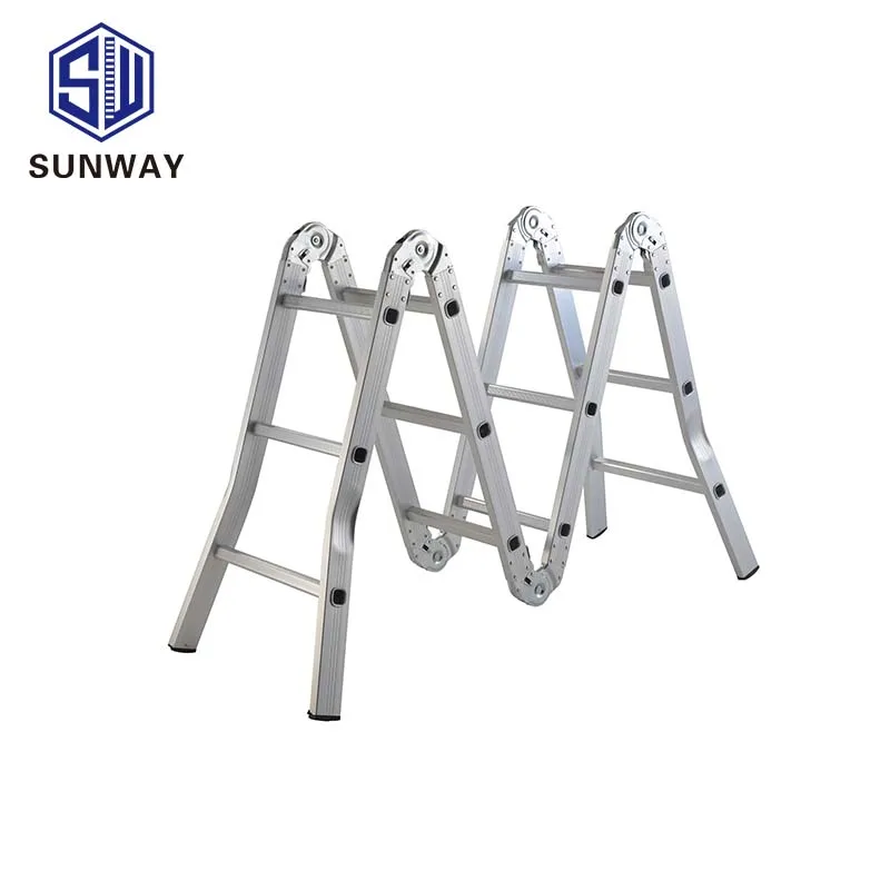Outdoor Multi Use Aluminum Adjustable Folding Step Ladder With