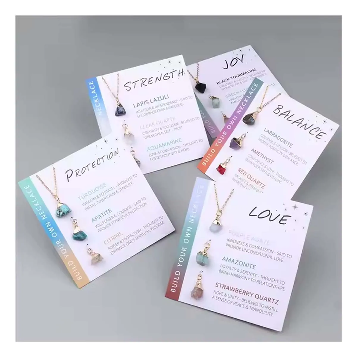 wholesale gemstone jewelry Interchangeable stone pendant necklace healing natural stone necklaces with card