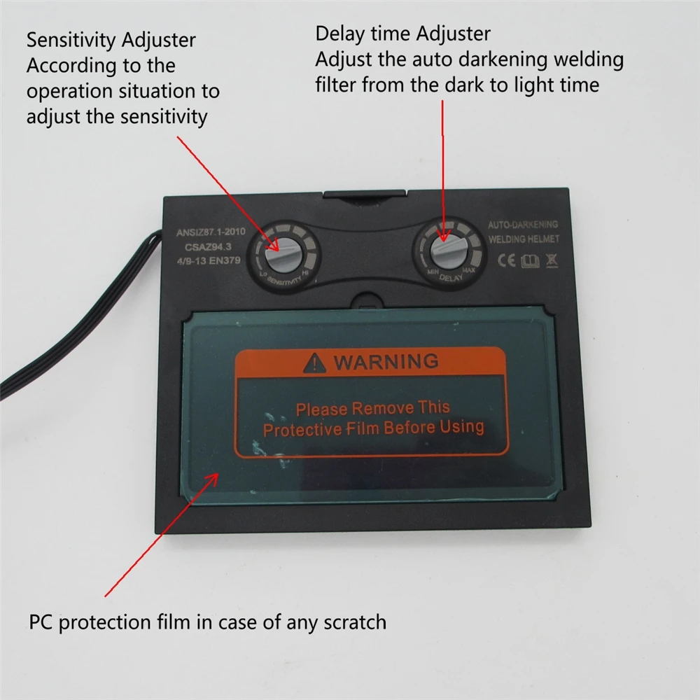 electric large view filter silver miller digital solar powered automatic adjustable true color auto darkening welding lens