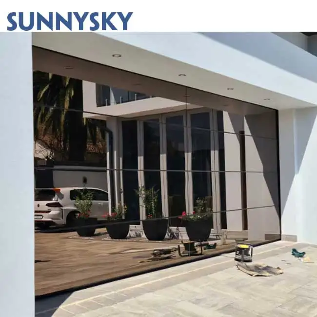 XIYATECH Factory Custom Villa House Modern Design Garage Door Smart Sliding Exterior Aluminum Glass Door Automatic