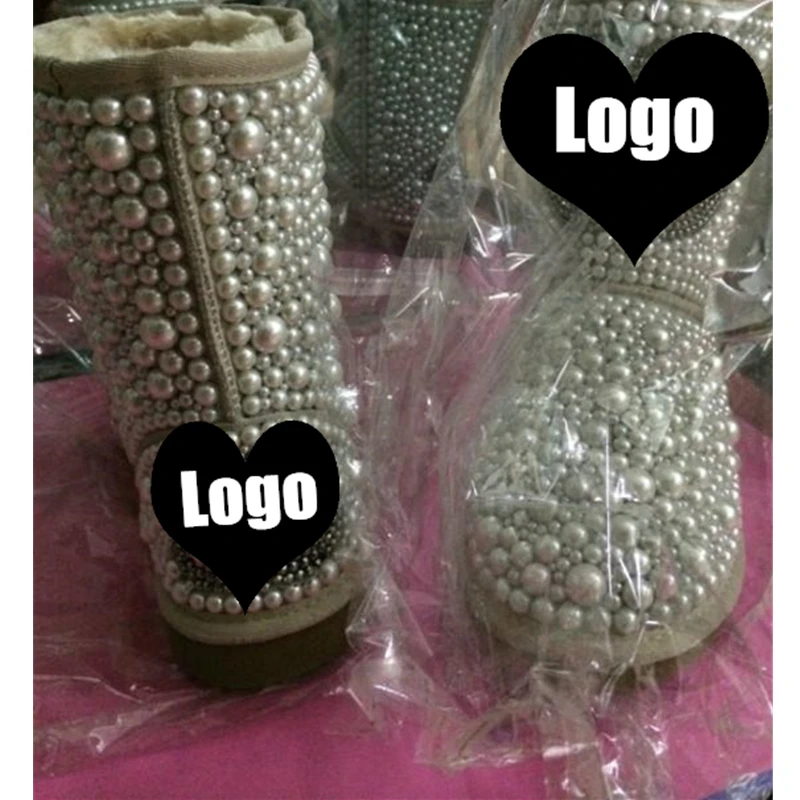Silver Crystal Rhinestone Sparkly Shinny Fur Booties Diamond Snow Boots