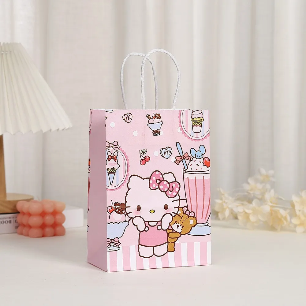 Оптовая Продажа Новый Kitty Cat тема крафт-бумажный мешок день рождения конфеты подарочная упаковка