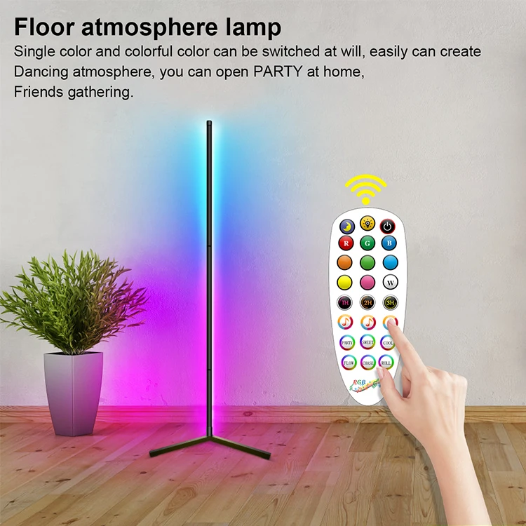 GVVOOHOME Modern Nordic Rainbow RGB Colorful Remote Control Lamp Led Corner Lamp Contemporary Atmosphere floor lamp Standing