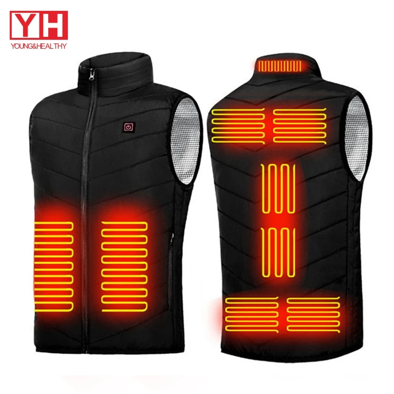Factory Price High Quality Warming Men 100% Polyester Usb Rechargeable 2 Zones Heated Down Vest Jackets