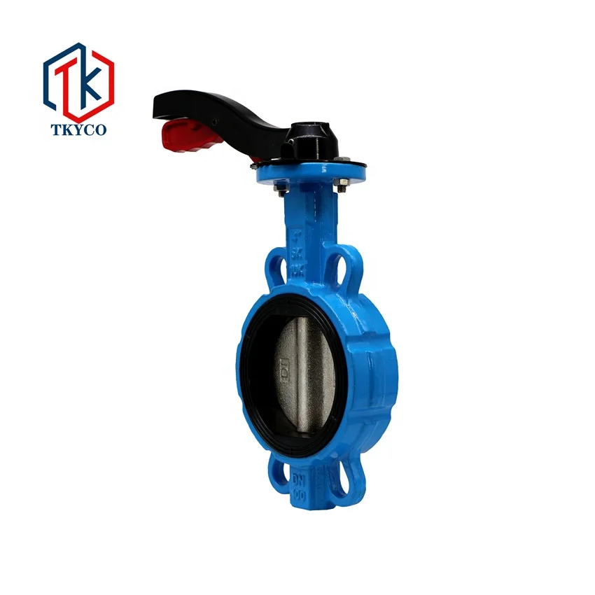 Taike Valve Factory Price Ductile Cast Iron Wafer Manual Butterfly Valves