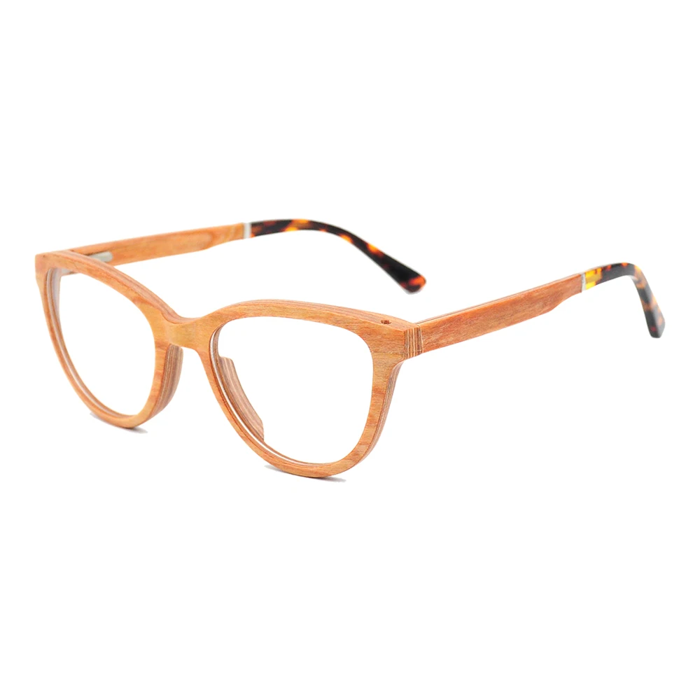 Factory direct veneer wooden blue light lenses glasses,recycled eco-friendly cheap manufacturer china spectacles frame