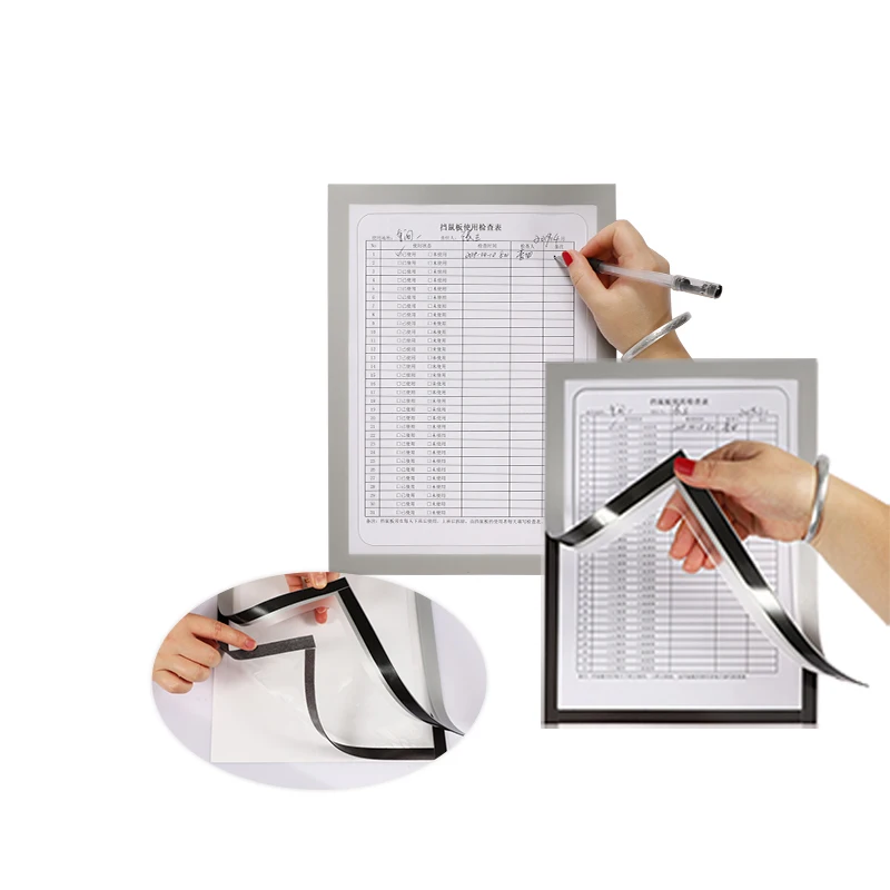 Factory Price Removable Magnetic Document Holder with Big Cut for Direct Writing Office File Folder Visual Management
