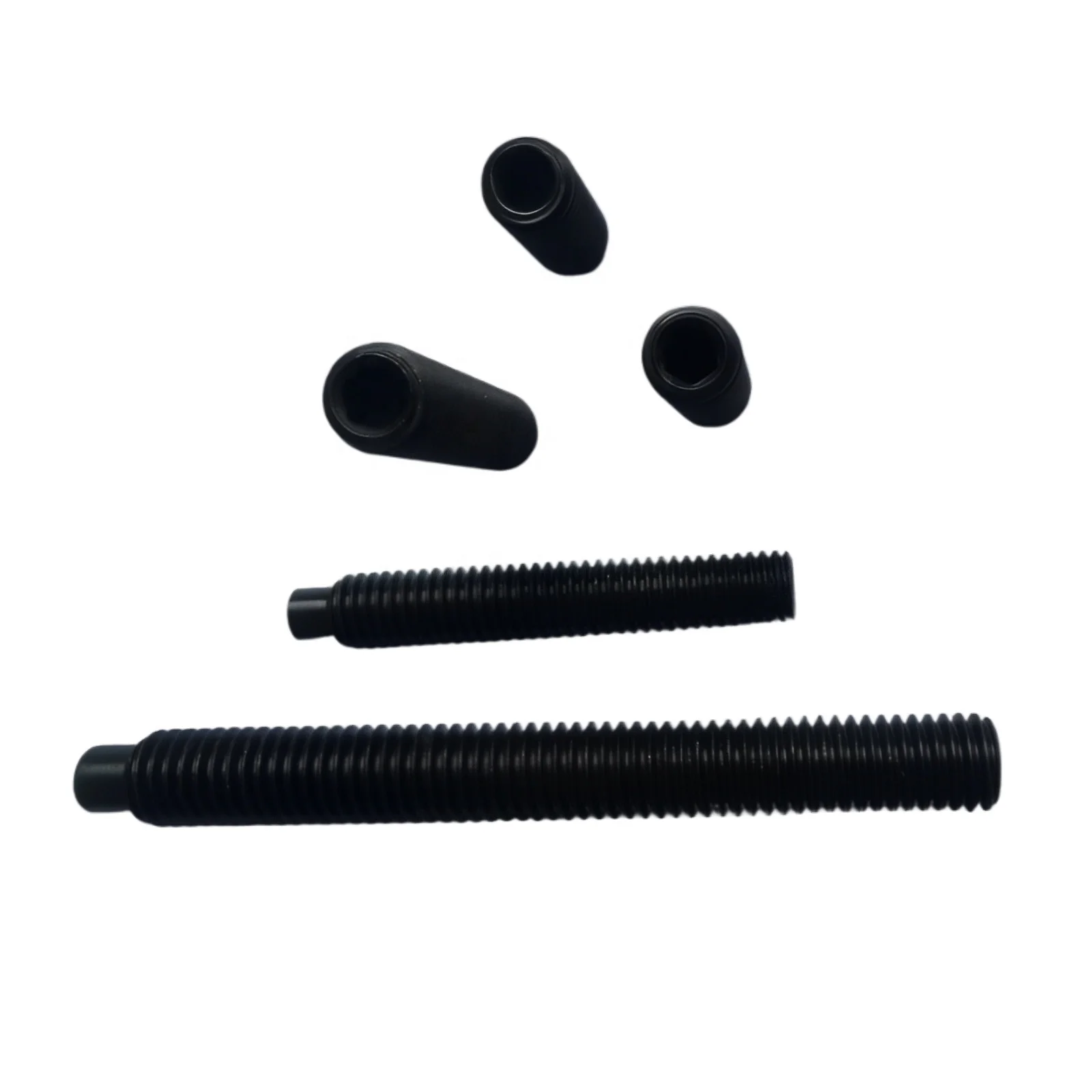 M8*50 allen key drive grub screw DIN915 black oxide alloy steel hex socket set screw with dog point