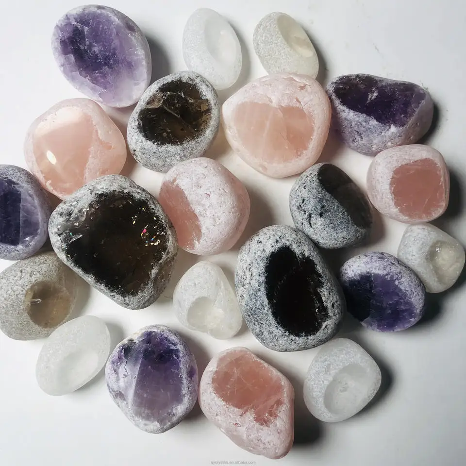 Bulk wholesale natural seer stone healing crystal quartz tumbled Ema Egg gemstone folk crafts for decoration