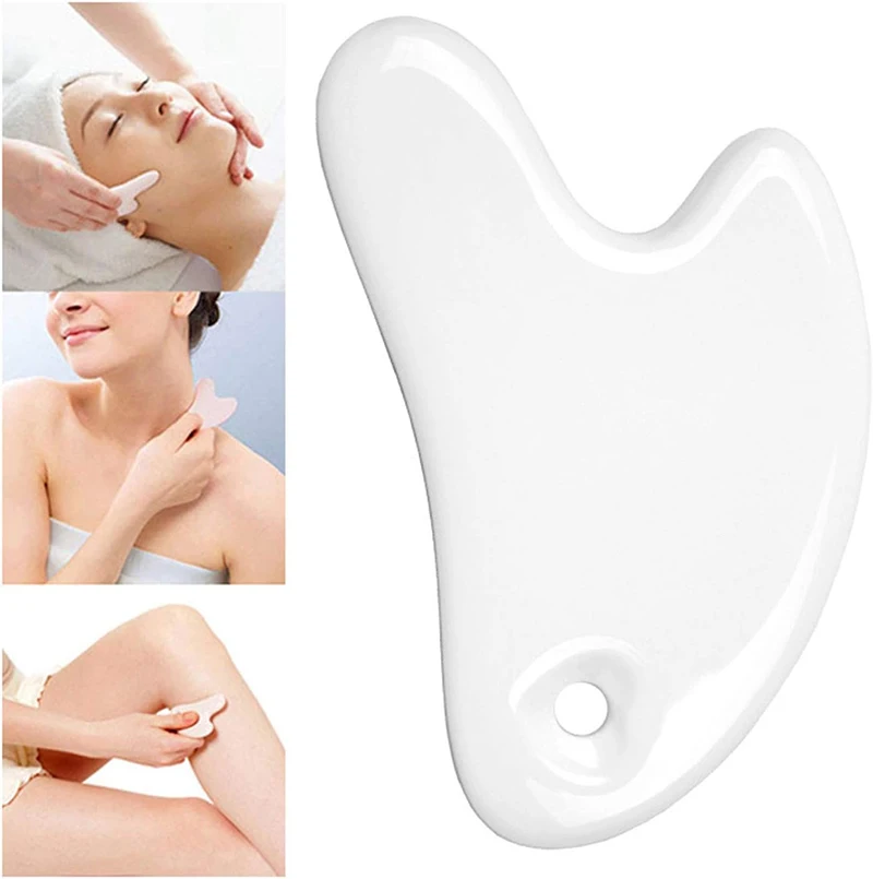 Chinese Traditional Massager cosmetic Board Portable Ceramic Facial Gua Sha Eyes Scraping Massage Tool