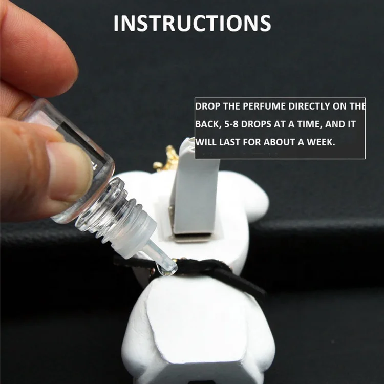 Cute Bear Gypsum Carabiner Design Car Vent Clip Decoration Car Perfume Air Conditioner Air Outlet Diffuser