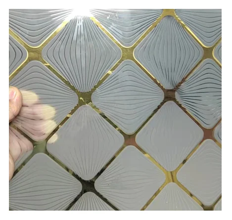 Acid Golden Titanium Glass Decorative 3.5mm 3.8mm 4mm 5mm for Hall or Mall Application