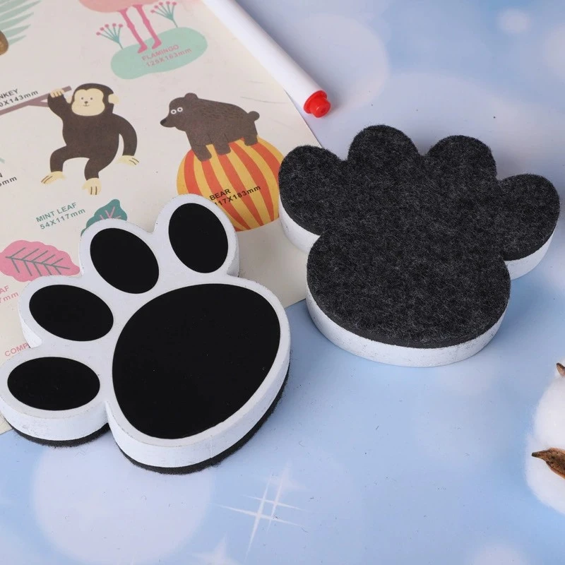 Magnetic felt whiteboard erasers beer paw eraser EVA whiteboard eraser
