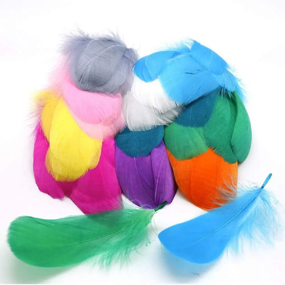 12 Pcs 6 Inches Colorful Small Goose Fluffy Feathers Decor Feather for DIY Craft Clothing Wedding Home Party Decorations