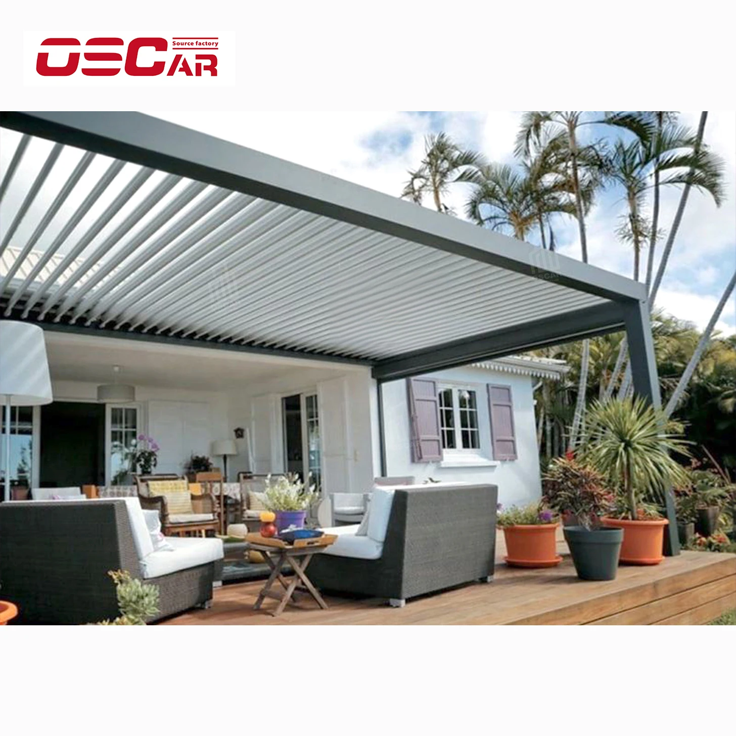Gazebo Pergola Motorized Louvered Waterproof Garden Pergola Gazebo High Quality Electric wholesale Aluminium Outdoor Aluminum