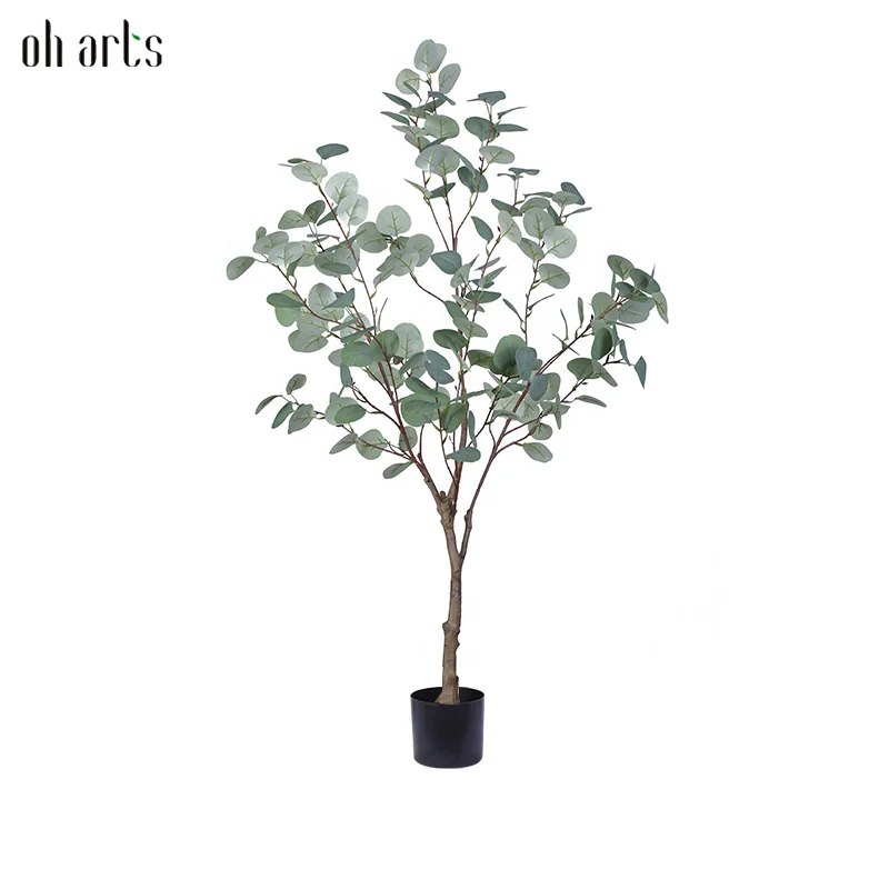 Artificial Seeded Eucalyptus Leave Eucalyptus Leaves Grey Green Eucalyptus Branch for Outdoor Indoor Decoration