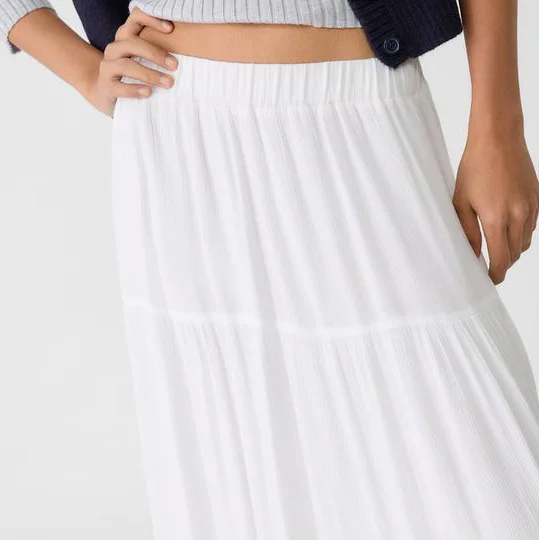Custom Wholesale Casual Maxi Long White Boho Skirt For Women