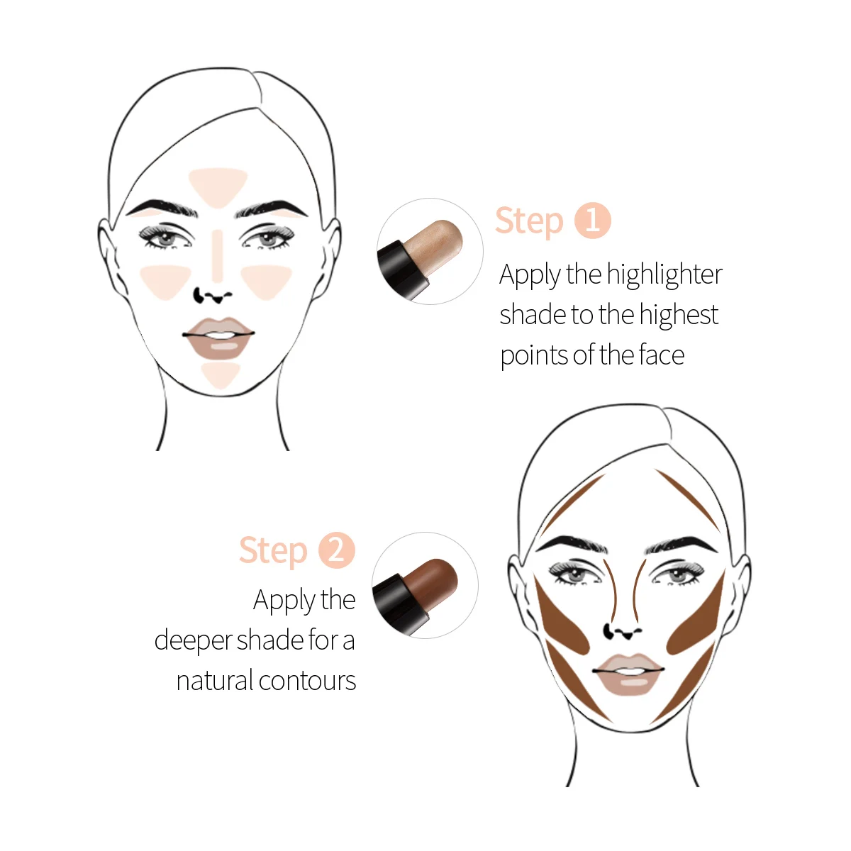 MENOW C809 Highlight Concealer and Contour Stick Double-headed Highlight Concealer Pen Stick