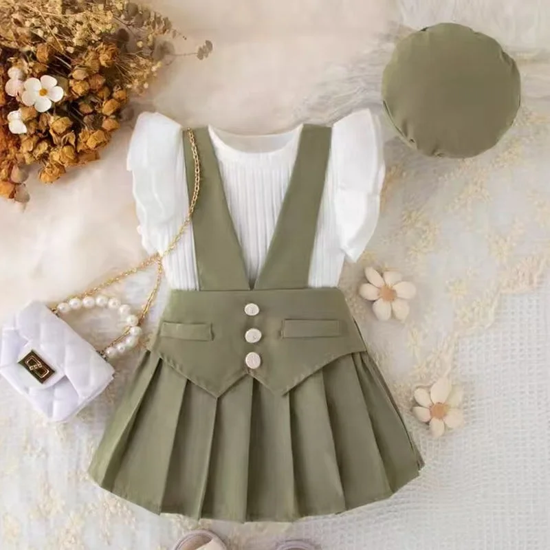 Trend 6 9 to 12 18 24 Month Rts Ropas De Bebe Newborn Skirt Suits for Children Infant Kids Clothing Girls Dress Baby Clothes Set