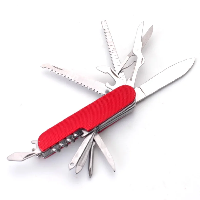 
New Design Stainless Steel Pocket Folding Travel Key Tool 6 In 1 Multifunction Knife 