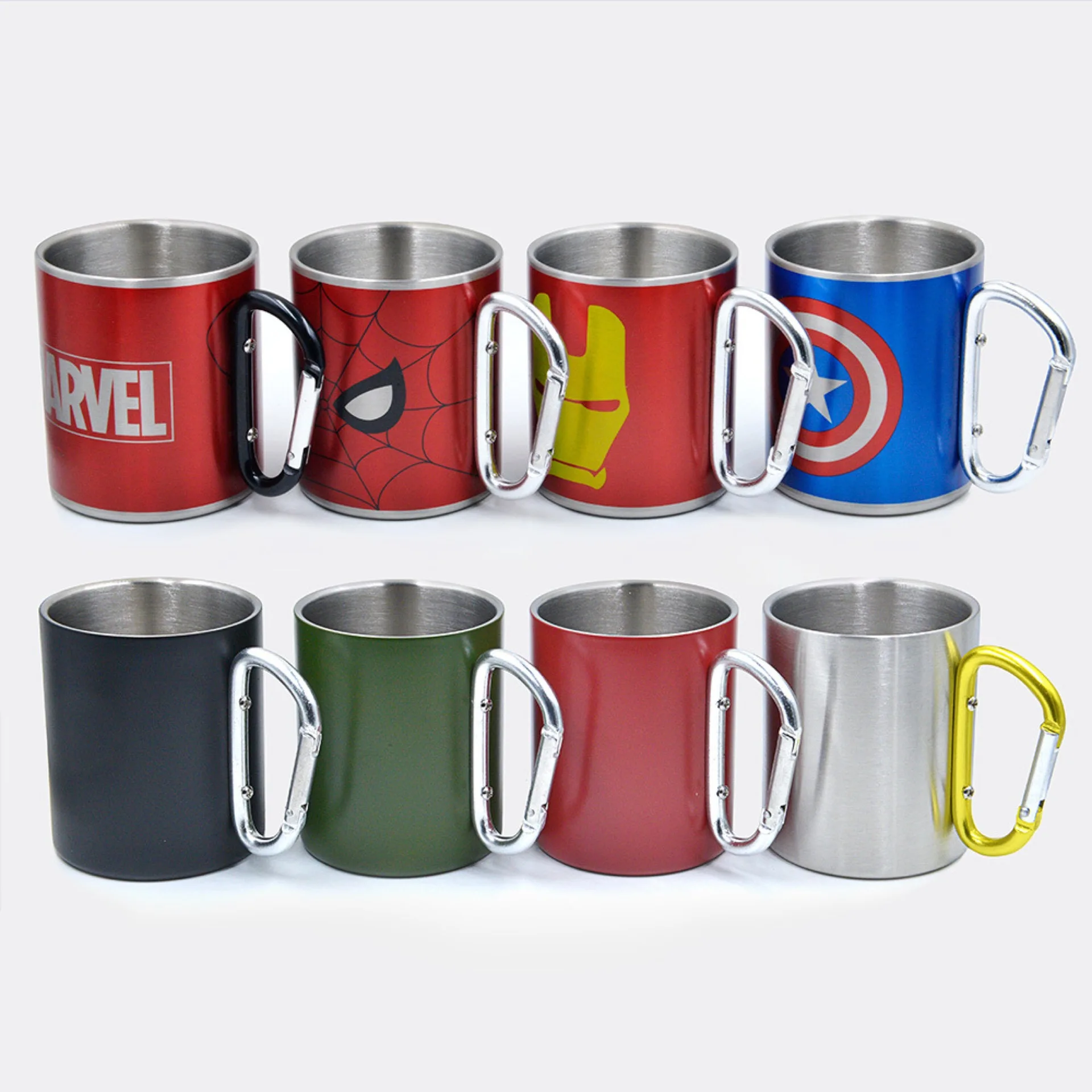 High Quality Stainless Steel Coffee Mugs with Carabiner Handle Outdoor Camping Sports Classic Design Hot Sale with Special Offer