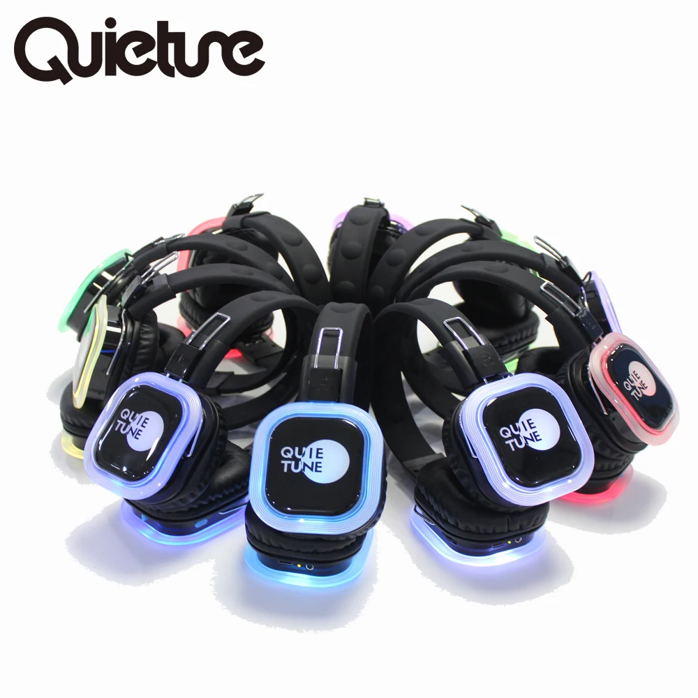 F39 silent disco headphones and transmitter LED noise cancel outdoor party fitness head set hush concert stereo DJ earphone